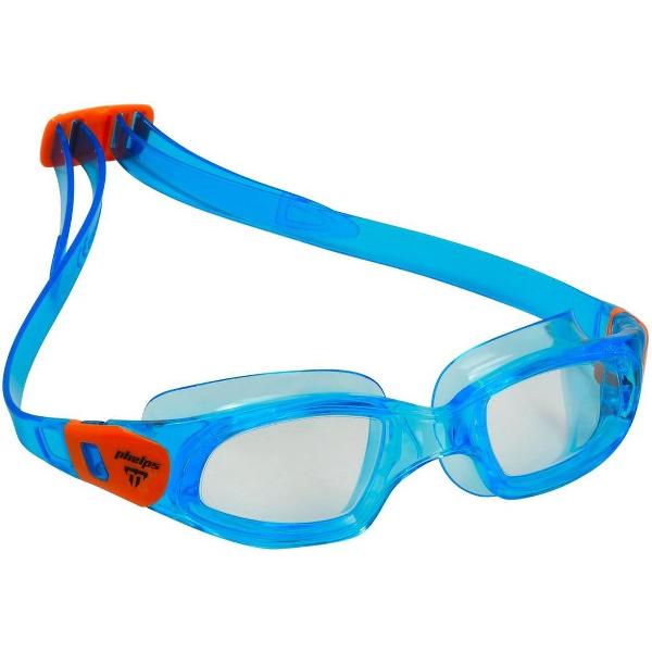 Foto van Phelps Tiburon Kid - Zwembril - Kinderen - Clear Lens - Aqua/Oranje