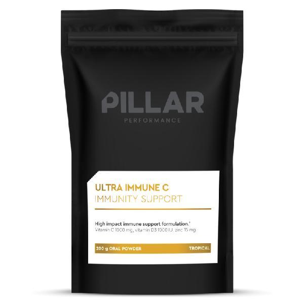 Foto van Pillar Ultra immune c powder tropical pouch 200 gram