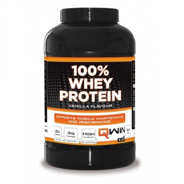 Foto van QWIN 100% Whey Protein Aardbei 2400 gram