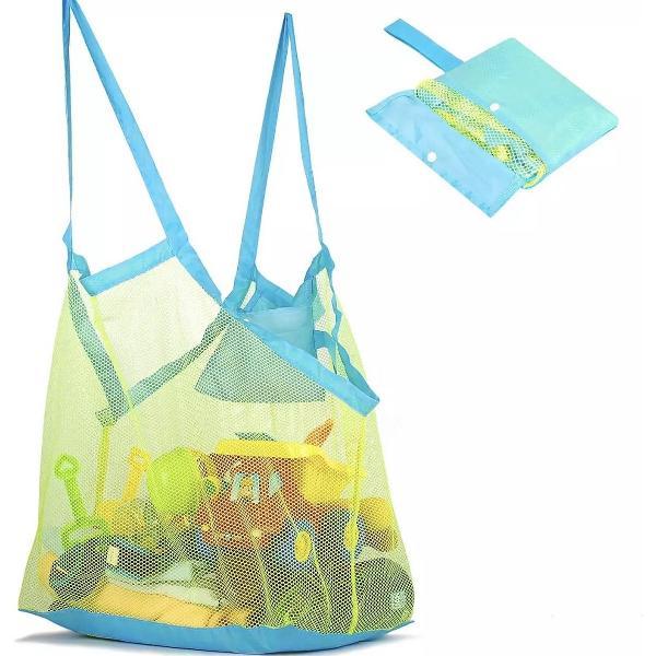 Foto van Repus Groen Medium nettas voor strand | Tas voor zandspeelgoed ,strandspeelgoed, boodschappen |Ideaal voor het opbergen van alles | Mom bag | 45 * 30 * 45cm | Ideaal voor een dagje weg | Strandtas |