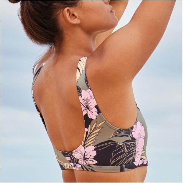 Foto van Roxy Dames Pro The Pop Up Crop Top Bikinitop - Anthrac