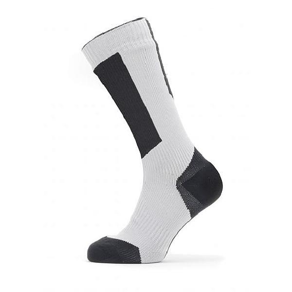 Foto van Sealskinz Runton Cold weather mid fietssok met Hydrostop zwart/wit/geel