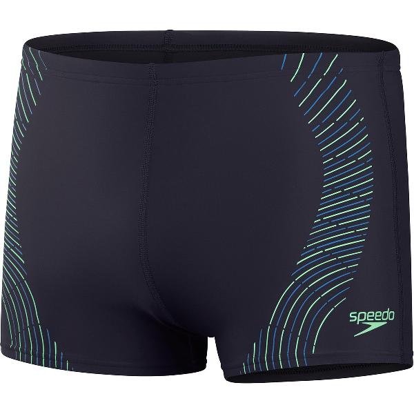 Foto van Speedo Duo Tech Print Aquashort Marine/Groen Heren Sportzwembroek - Maat 8