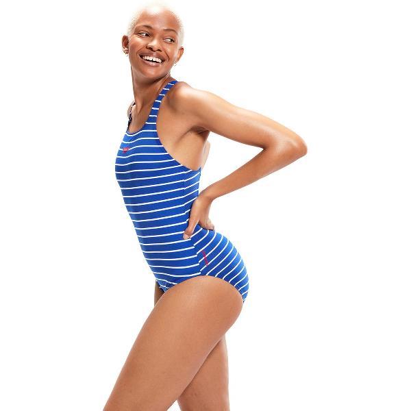 Foto van Speedo ECO Endurance+ Printed Medalist Dames - Blauw / Wit - maat 38