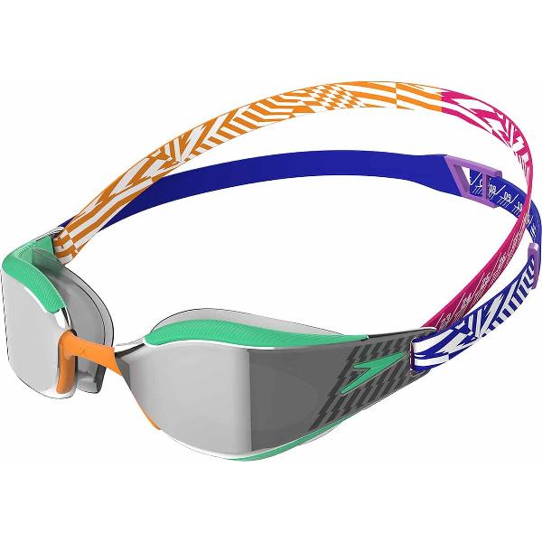 Foto van Speedo Fastskin Hyper Elite Mirror True Cobalt//Mandarin Peel//Flare Pink/Harlequin Green/Chrome