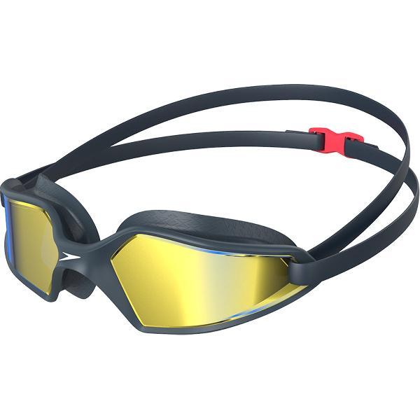 Foto van Speedo Hydropulse Mirror Marine/Grijs Unisex Zwembril - Maat One Size