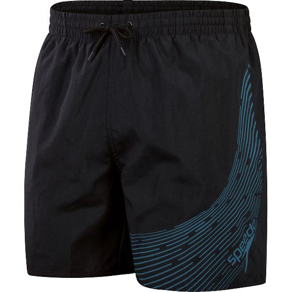 Foto van Speedo Hyper Boom Logo 16" Watershort Zwart/Blauw Heren Sportzwembroek - Maat M