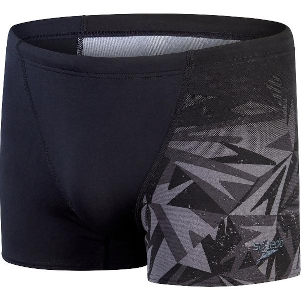 Foto van Speedo Hyper Boom Panel Aquashort Zwart/Grijs Heren Sportzwembroek - Maat 3