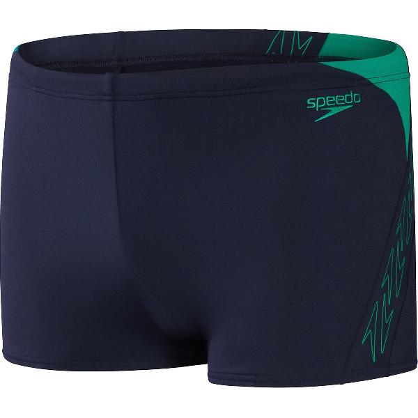 Foto van Speedo Hyper Boom Splice Aquashort Marine/Groen Heren Sportzwembroek - Maat 4