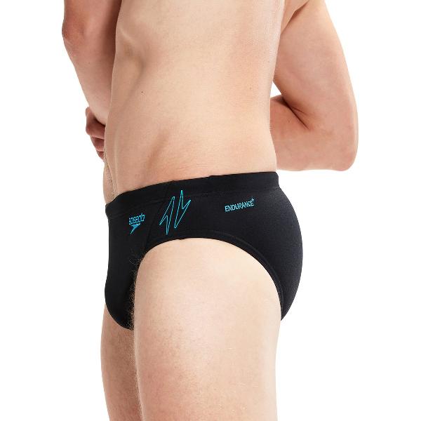 Foto van Speedo Hyper Boom Splice Brief Zwart/Blauw Heren Sportzwembroek - Maat 7