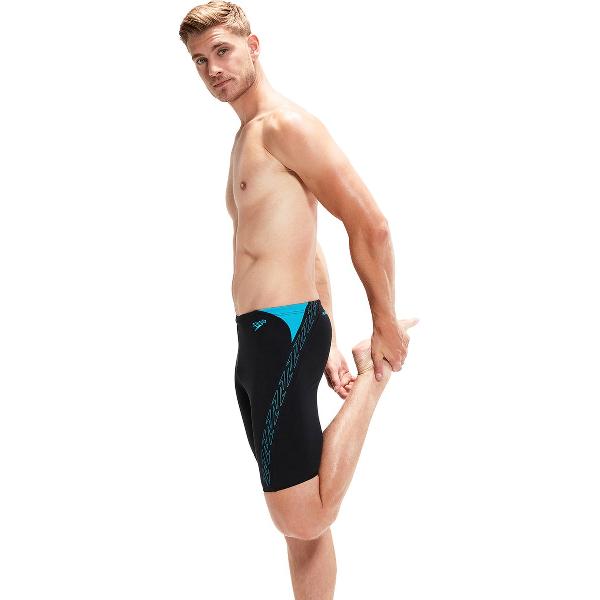 Foto van Speedo Hyper Boom Splice Jammer Zwart/Blauw Heren Sportzwembroek - Maat 3