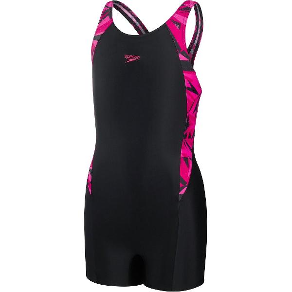 Foto van Speedo HyperBoom Splice Legsuit Zwart/Roze Meisjes Sportbadpak - Maat 128