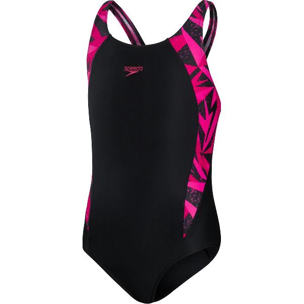 Foto van Speedo HyperBoom Splice Muscleback Zwart/Roze Meisjes Sportbadpak - Maat 152