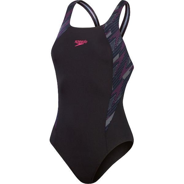Foto van Speedo HyperBoom Splice Muscleback Zwart/Roze Sportbadpak - Maat 42