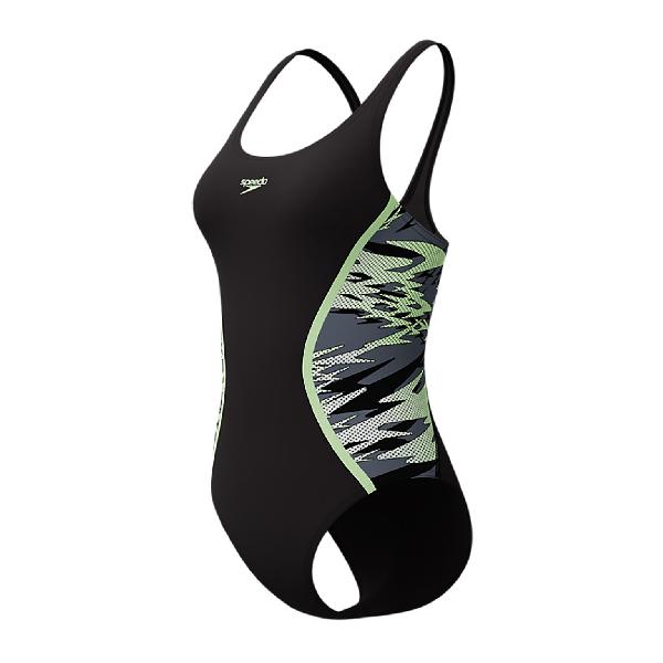 Foto van Speedo Hyperboom Splice Muscleb badpak zwart/groen dames