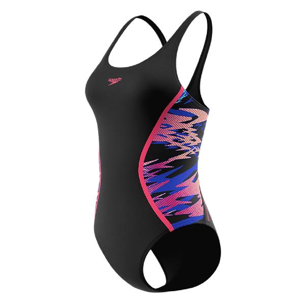 Foto van Speedo Hyperboom Splice Muscleback badpak black/pink dames