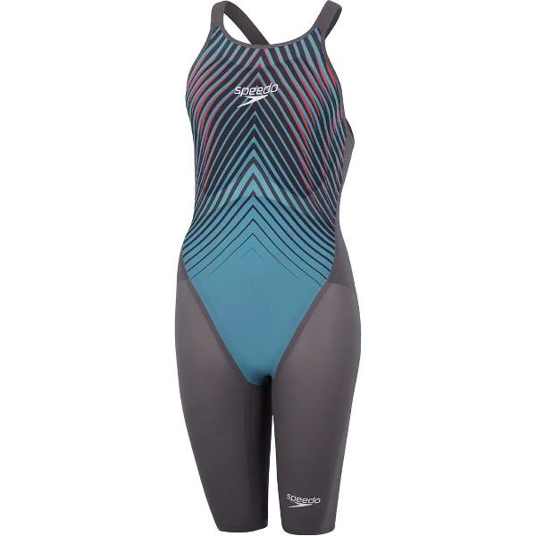 Foto van Speedo LZR Pure Valor Fastskin zwempak wedstrijdzwempak - Closedback Kneeskin Grey/Blue - GB 25