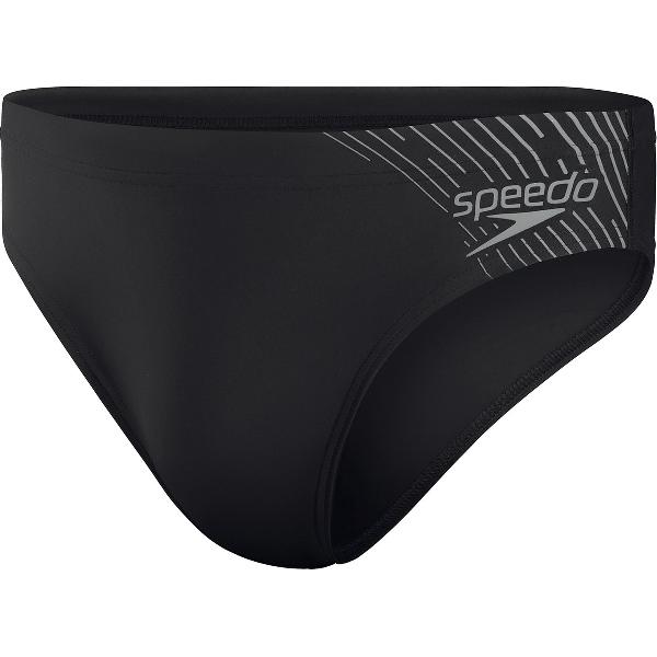 Foto van Speedo Medley Logo 7cm Brief Zwart/Grijs Heren Sportzwembroek - Maat 3