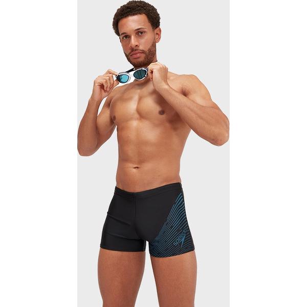 Foto van Speedo Medley Logo Aquashort Zwart/Blauw Heren Sportzwembroek - Maat 6