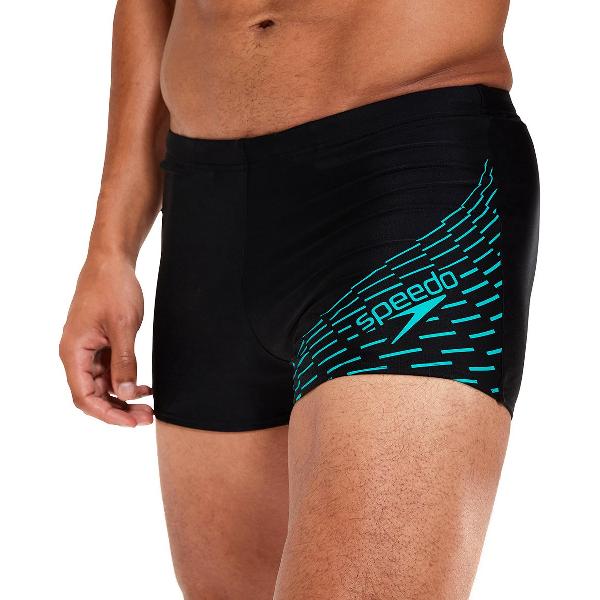 Foto van Speedo Medley Logo Aquashort Zwart/Groen Heren Sportzwembroek - Maat 5