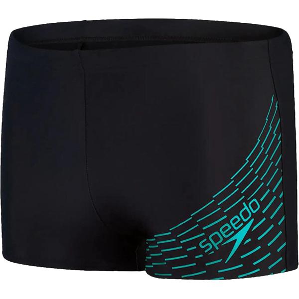 Foto van Speedo Medley Logo Aquashort Zwart/Groen Heren Sportzwembroek - Maat 8