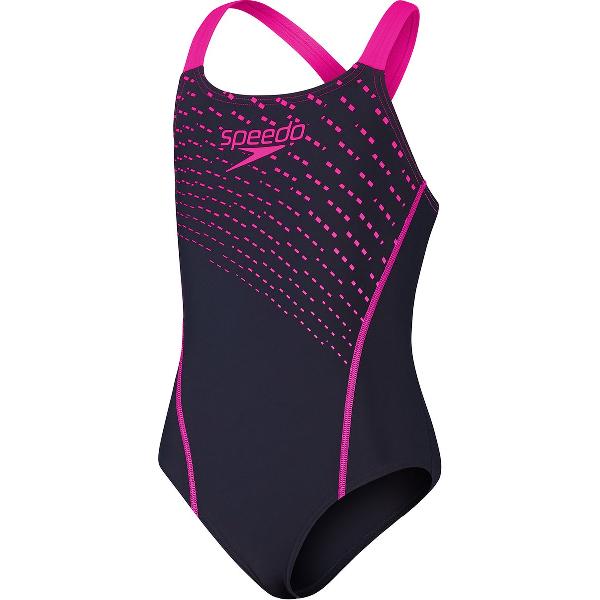 Foto van Speedo Medley Logo Medalist Marine/Paars Meisjes Sportbadpak - Maat 152
