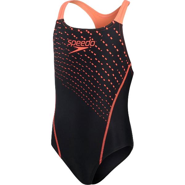 Foto van Speedo Medley Logo Medalist Zwart/Rood Meisjes Sportbadpak - Maat 176