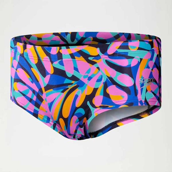 Foto van Speedo Mens 13.5cm Club Training Allover Brief Peacoat/True Cobalt/Mystic/Marine Blue/Candy Vibe/Mango