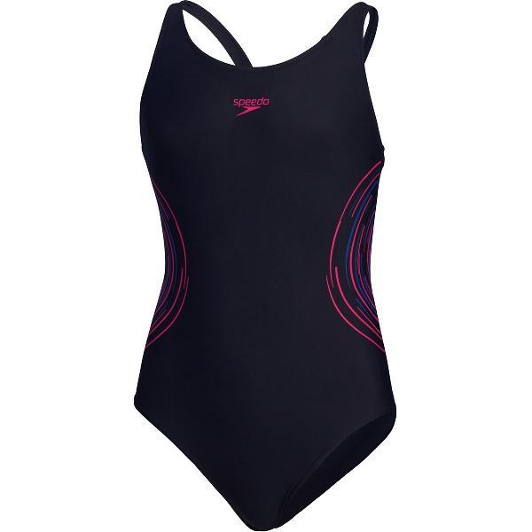 Foto van Speedo Placement Muscleback Marine/Roze Sportbadpak - Maat 140