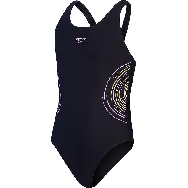 Foto van Speedo Placement Muscleback Zwart/Paars Sportbadpak - Maat 128