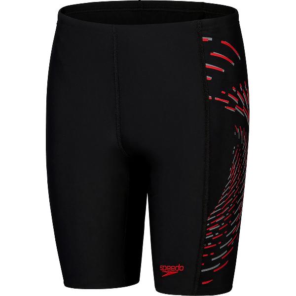 Foto van Speedo Plastisol Placement Jammer Zwart/Rood Jongens Sportzwembroek - Maat 128