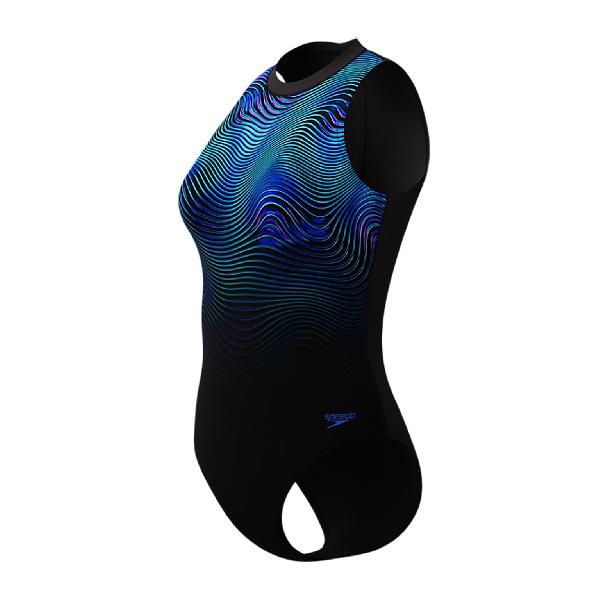 Foto van Speedo Print Hydrasuit badpak zwart/blauw dames
