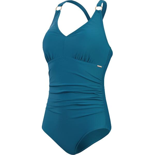 Foto van Speedo Shaping V Neck 1 Piece Groen Sportbadpak - Maat 36