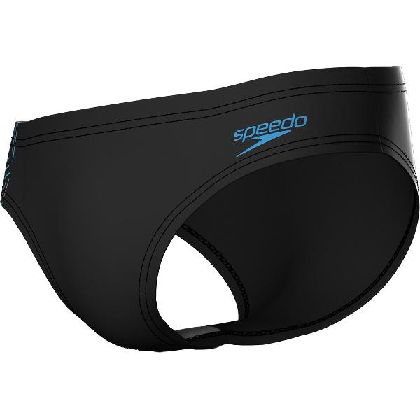 Foto van Speedo Tech Panel 7cm Brief Zwart/Blauw Heren Sportzwembroek - Maat 5