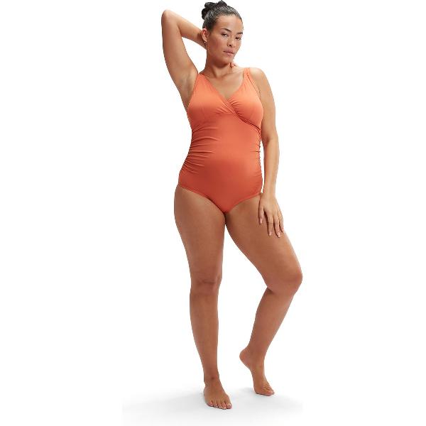 Foto van Speedo V Neck Maternity U Back Bruin/Oranje Sportbadpak - Maat M