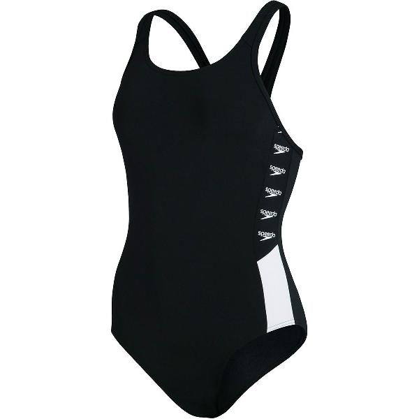 Foto van Speedo Women's Boom Logo Splice Muscleback Swimsuit - Black/White