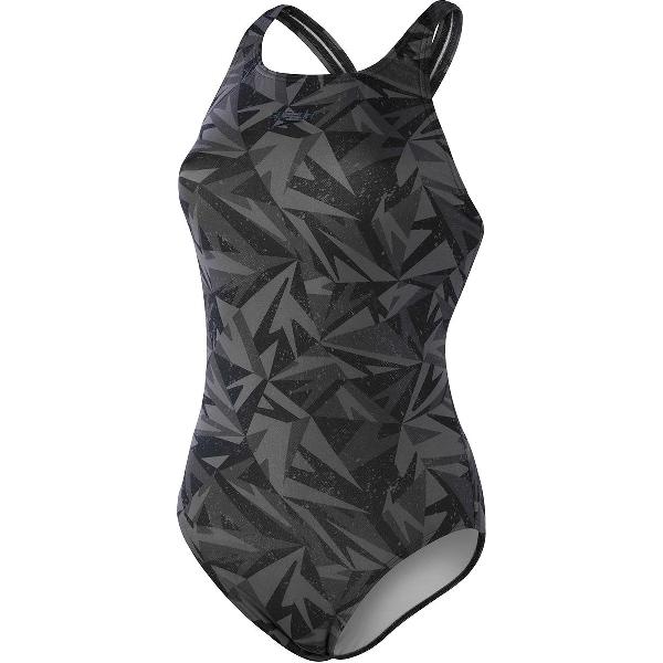 Foto van Speedo Women's Hyperboom Allover Medalist Swimsuit - Black/Oxid Grey/Usa Charcoal