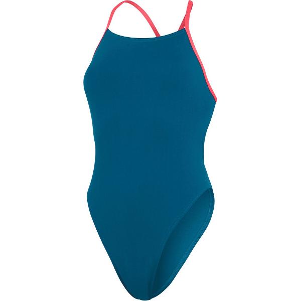 Foto van Speedo Womens Solid Tie Back Chroma Blue/Electric Pink