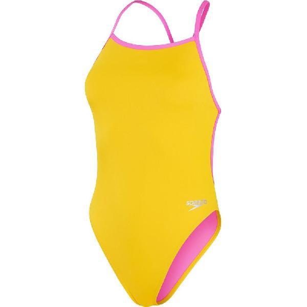 Foto van Speedo Women's Solid Vback Swimsuit - Mango/Neon Violet