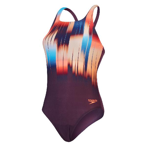 Foto van Speedo eco+ dig print medalist paars/oranje dames 36