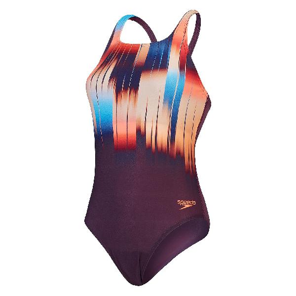 Foto van Speedo eco+ dig print medalist paars/oranje dames