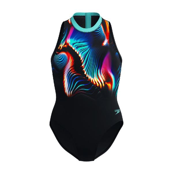 Foto van Speedo eco+ print hydrasuit blauw dames 38