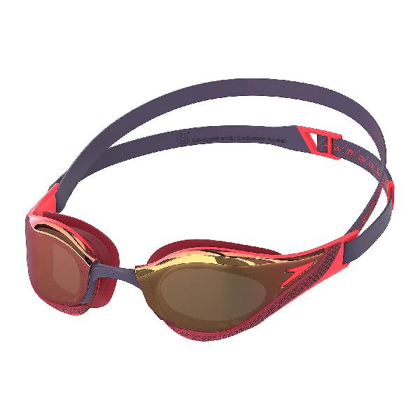 Foto van Speedo fastskin pure focus mirror zwembril goud/rood/zwart
