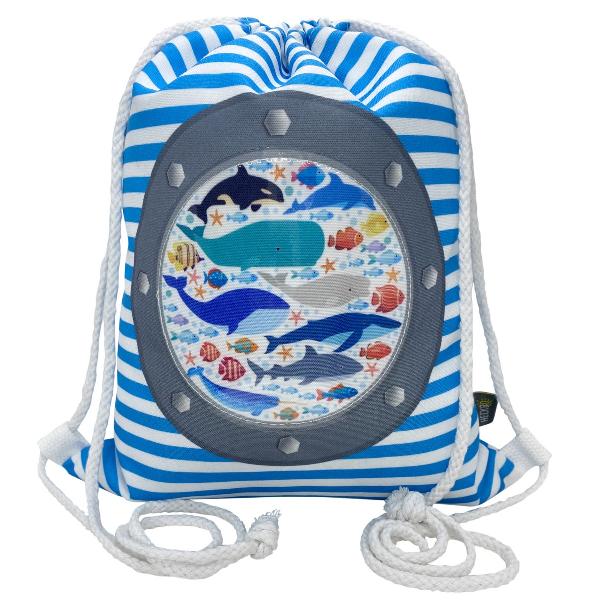 Foto van Sporttas Zeedieren - met stevig rijgkoord - Ideale rugtas om te gebruiken als sporttas, zwemtas of gymtas.