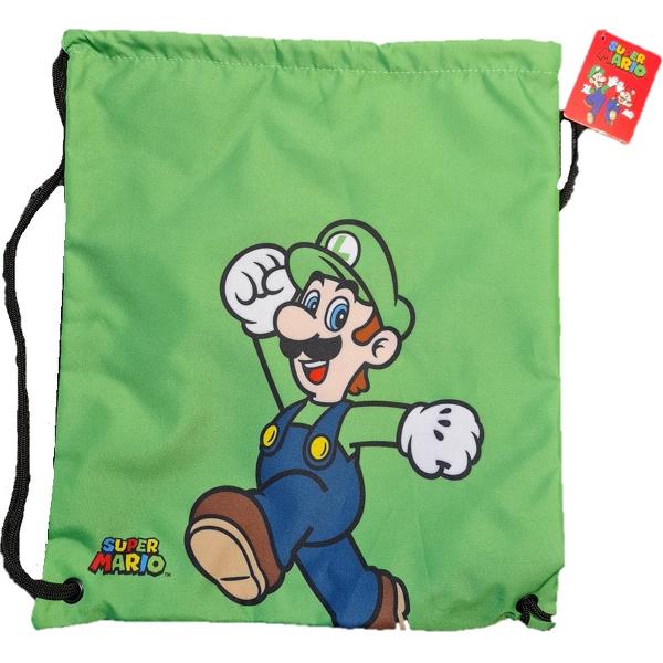 Foto van Super Mario Luigi gymtas - 38 x 30 cm - Groen - Polyester - Zwemtas