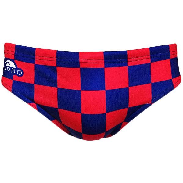 Foto van TURBO Squares Zwemslip Heren - Royal/Red - XXL