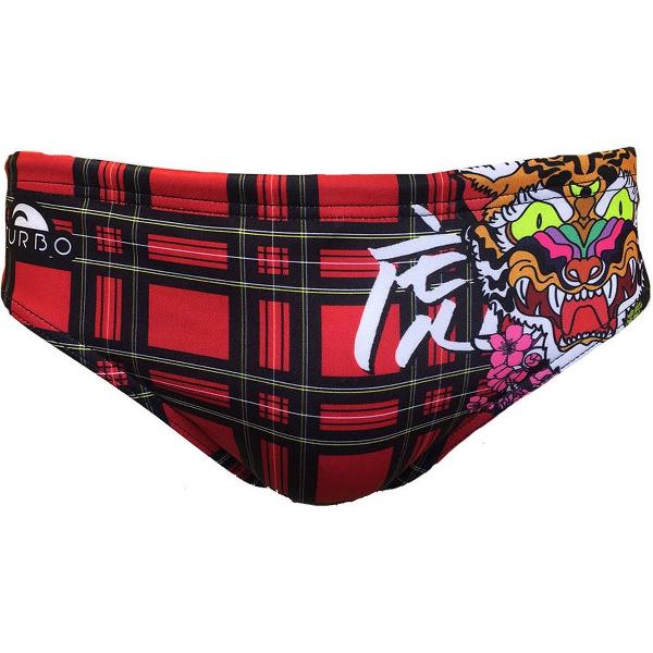 Foto van TURBO Tartan Tiger Zwemslip Heren - Red - 4XL