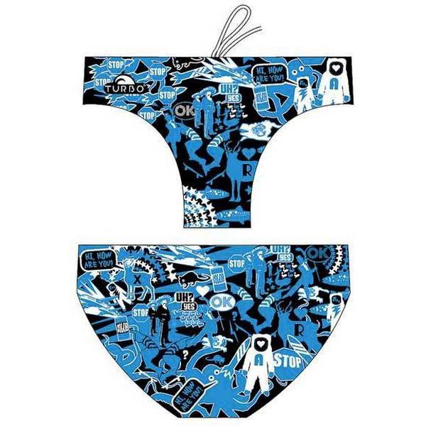 Foto van Turbo Mural Zwemslip Blauw,Zwart M Man