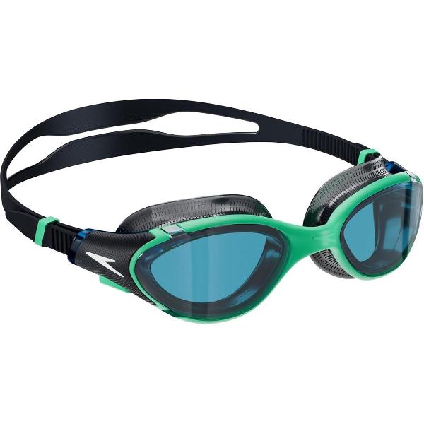Foto van Unisex Volwassen Biofuse 2.0 Zwembril Groen/Blauw One Size - Ideale pasvorm voor zwemmen swimming glasses