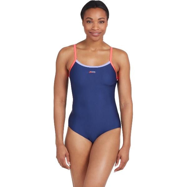 Foto van Zoggs Badbak Cannon Strikebak Navy Purple Red Dames Maat DE44